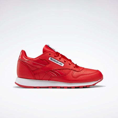 Reebok Classic Leather Shoes - Grade School Punainen Punainen Valkoinen | LSANJB-928