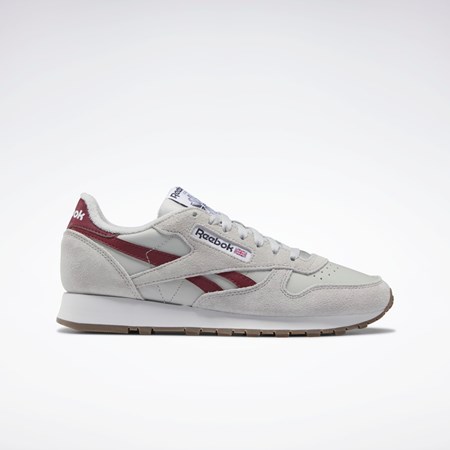 Reebok Classic Leather Shoes Harmaat Harmaat Viininpunainen | PRSNFX-821