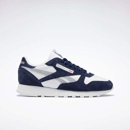 Reebok Classic Leather Shoes Laivastonsininen Valkoinen Harmaat | EBVOLZ-543