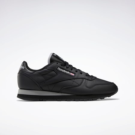 Reebok Classic Leather Shoes Mustat Harmaat Mustat | FUKDBJ-901
