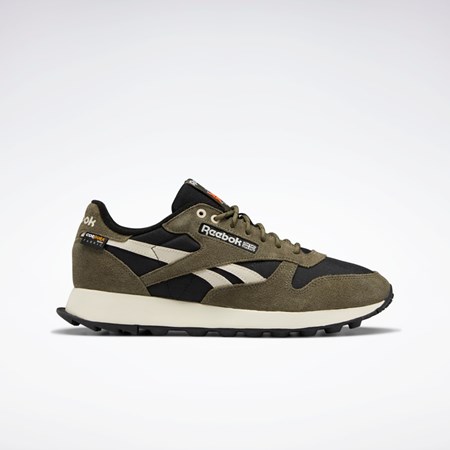 Reebok Classic Leather Shoes Mustat Vihreä | AWYHLB-079