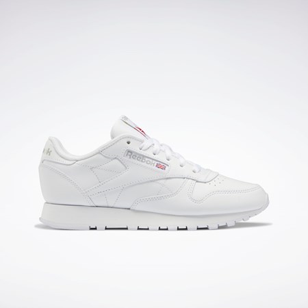 Reebok Classic Leather Shoes Valkoinen Valkoinen Harmaat | FZUQNX-139