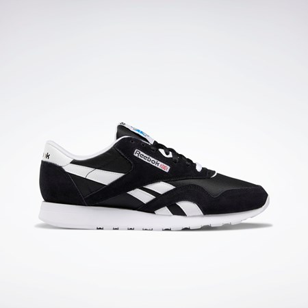 Reebok Classic Nylon Shoes Mustat Mustat Valkoinen | NKUWLQ-875