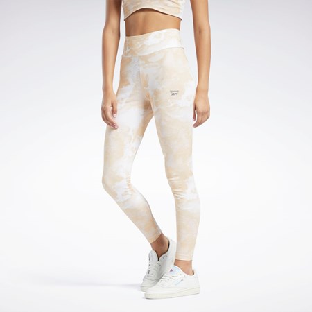 Reebok Classics Cloud Splatter-Print Leggings Stucco | KJQHFC-402