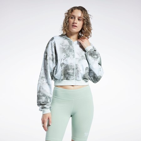 Reebok Classics Cloud Splatter-Print Zip-Up Sweatshirt Vaalean | CTEUYP-863