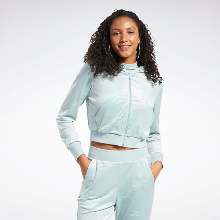 Reebok Classics Energy Q4 Velour Zip-Up Sweatshirt Harmaat | HGDTSI-290