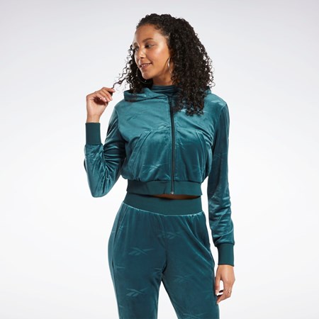 Reebok Classics Energy Q4 Velour Zip-Up Sweatshirt Vihreä | XNYIPM-057