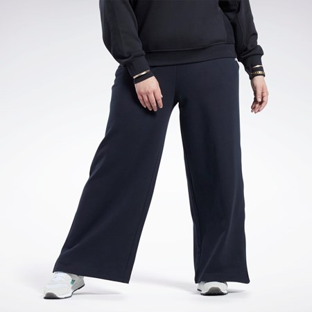 Reebok Classics Leveät-Leg Pants (Plus Size) Mustat | DUJPMS-703