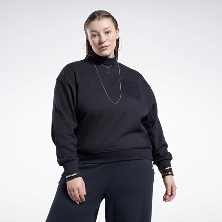Reebok Classics Puuvilla French Terry Sweatshirt (Plus Size) Mustat | RYWTEP-420