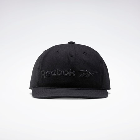 Reebok Classics Vector Litteät Peak Hat Mustat Mustat Mustat | IQKBZJ-618