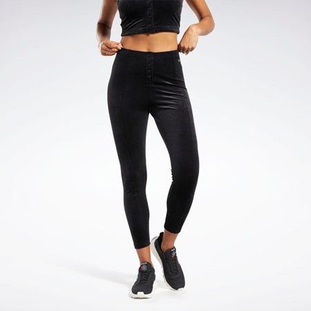 Reebok Classics Velour Tights Mustat | CSTIOK-984