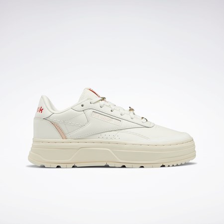Reebok Club C Double GEO Shoes Chalk / Alabaster / Soft Ecru | WQHYPV-371