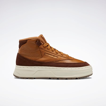Reebok Club C Geo Mid Shoes Ruskea Ruskea Beige | XQAPVT-190