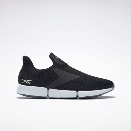Reebok DailyFit DMX Slip-On Shoes Mustat Valkoinen Hopea | JCRXHN-652