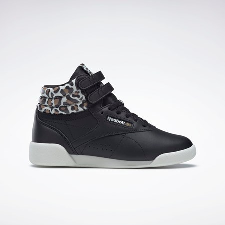 Reebok F/S Hi Shoes - Preschool Mustat Kultaiset | BTOLUI-671