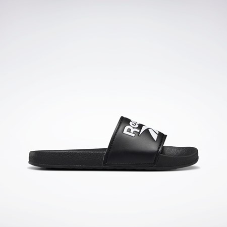 Reebok Fulgere Slides - Preschool Mustat Mustat Valkoinen | YUDXZN-436
