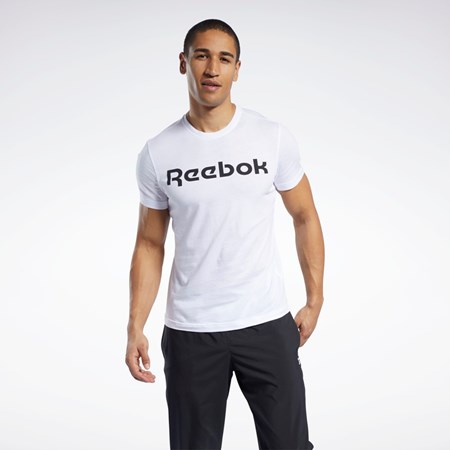Reebok Graafinen Series Linear Logo Tee Valkoinen | MRCGBD-435