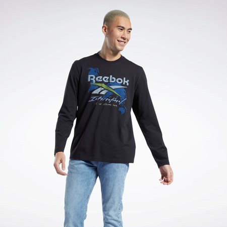 Reebok Graafinen Series Pre-Season Long Sleeve T-Shirt Mustat | JZQSAT-076