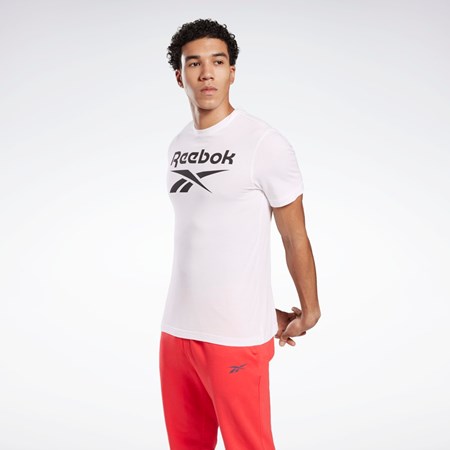 Reebok Graafinen Series Reebok Stacked Tee Valkoinen | MOWGZS-816