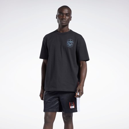 Reebok Iverson Basketball I3 Blueprint Lyhyt Sleeve T-Shirt Mustat | BDRYFU-465