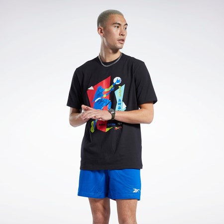 Reebok Iverson Layup Lyhyt Sleeve T-Shirt Mustat | UBZANE-654