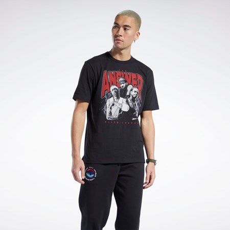 Reebok Iverson Trio Lyhyt Sleeve T-Shirt Mustat | UJDQCP-576