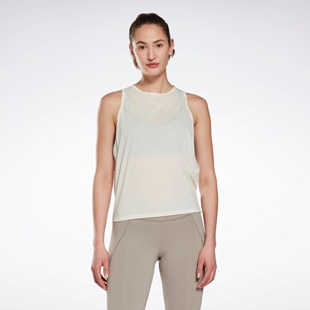 Reebok Jooga Long Tank Top Valkoinen | MXKNGU-920
