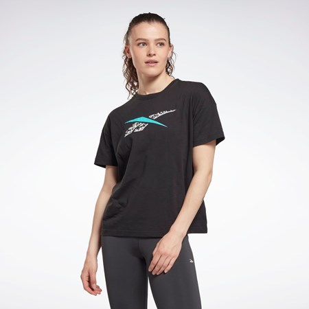 Reebok Koulutus Essentials Modern Safari Graafinen Tee Mustat | LBDHMW-381