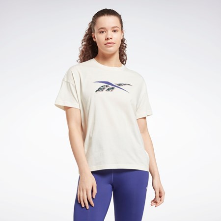 Reebok Koulutus Essentials Modern Safari Graafinen Tee Valkoinen | ZTIDQJ-513