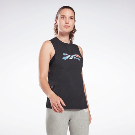Reebok Koulutus Essentials Muscle Tank Top Mustat | MWGBEY-736