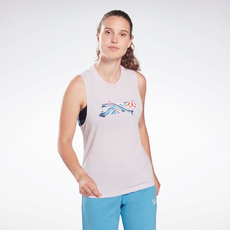 Reebok Koulutus Essentials Muscle Tank Top Quartz Glow | QHXWUD-189