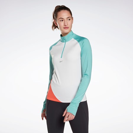 Reebok Koulutus Quarter-Zip Sweatshirt Valkoinen | KRGVMJ-762