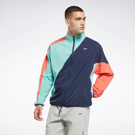 Reebok Koulutus Woven Tuuli Jacket Semi Classic Teal | RYNDJM-089