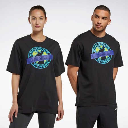 Reebok Les Mills® Oversized Graafinen T-Shirt Mustat | HFTLDI-065