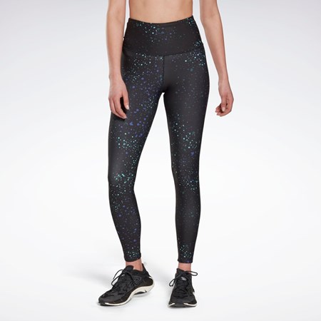 Reebok Lux 2.0 Multi-Colored Speckle Leggings Mustat | MJWXNG-540