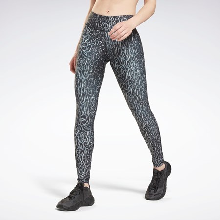 Reebok Lux Bold Leggings Mustat | OFUVYL-790