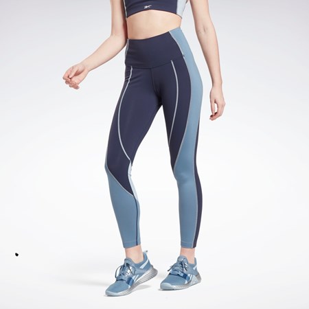 Reebok Lux High-Rise Colorblock Leggings Laivastonsininen | BRKPSZ-014