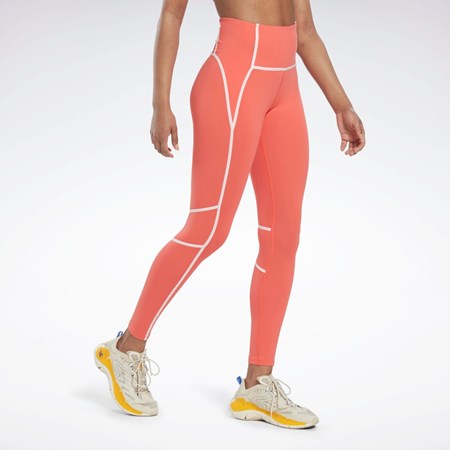 Reebok Lux High-Waisted Colorblock Tights Oranssi | RYAWQU-128