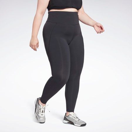 Reebok Lux High-Waisted Tights (Plus Size) Mustat | QGTSBW-507