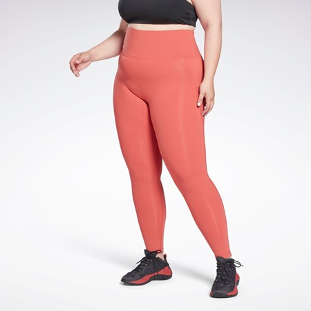Reebok Lux High-Waisted Tights (Plus Size) Rhodonite | QKRYHO-364