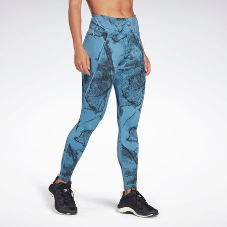 Reebok Lux Jacquard Leggings Sininen | IAFGCO-865