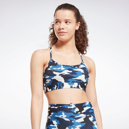Reebok Lux Laiha Strap Camo Print Sports Bra Sininen | VUMONQ-506