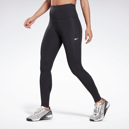 Reebok Lux Perform High-Rise Leggings Mustat | VRDHTW-652