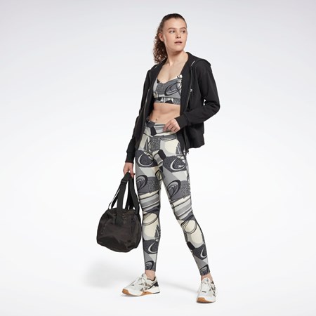 Reebok Lux Perform Leggings Mustat | UGWECY-819