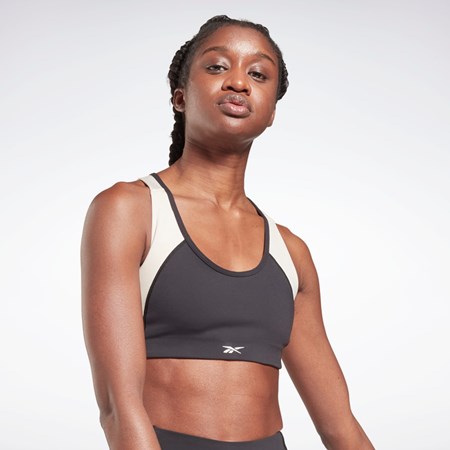Reebok Lux Racer Pehmustettu Colorblock Sports Bra Mustat | LXHWBU-297