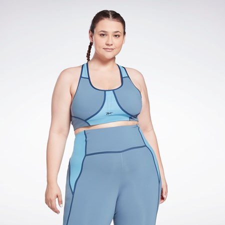 Reebok Lux Racer Pehmustettu Colorblocked Bra (Plus Size) Sininen | EHAQGP-579