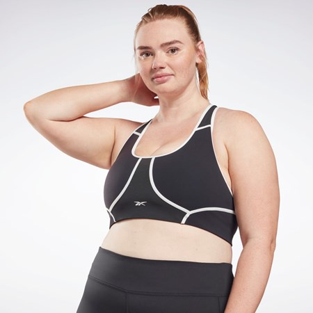 Reebok Lux Racer Pehmustettu Colorblocked Bra (Plus Size) Mustat | FLHYUE-821