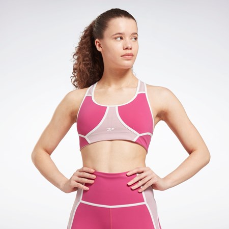 Reebok Lux Racer Pehmustettu Colorblocked Bra Pinkki | GTCSPK-189