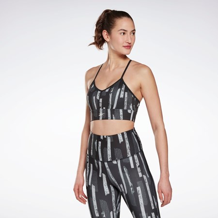 Reebok MYT Printed Bra Mustat | JNPSKM-902