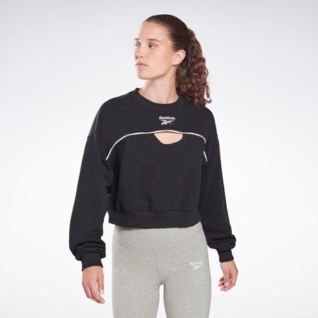 Reebok Piping Crewneck Sweatshirt Mustat | GUPVWS-795